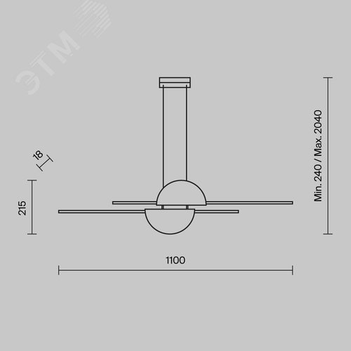 Светильник подвесной Skyline LED 26W Черный - фото 2