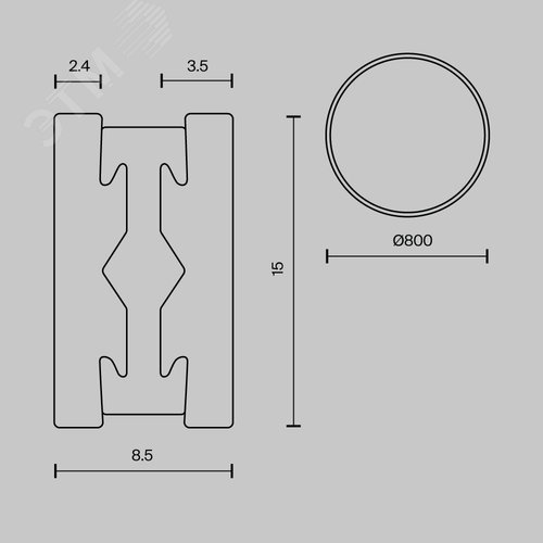 Шинопровод круглый 800 мм Flarity латунь - фото 7