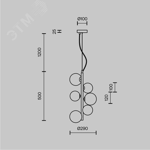 Светильник подвесной Dallas G9х6х28W Черный - фото 7