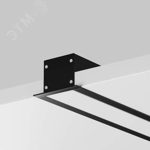 Профиль алюминиевый встраиваемый с накладным фланцем 50x35 (Черный, 2 м), ALM-5035T-B-2M - фото 2