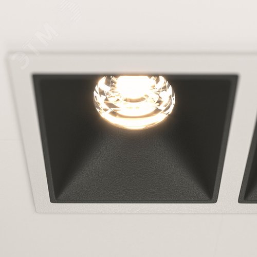 Светильник встраиваемый Downlight Alfa LED 3000K 2x10Вт 36 град IP20 CRI90 Бело-черный двойной квадрат 52х126х65мм 900Лм - фото 3