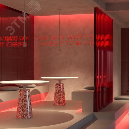 Неон гибкий 10x4 24В 9,6 Вт/м Red IP67 5м 432039 - фото 7