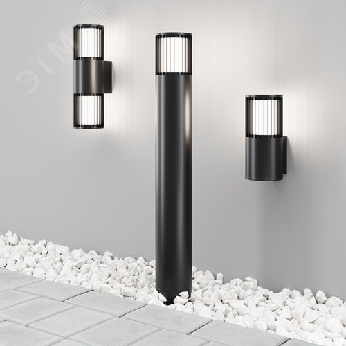 Светильник настенный (бра) Outdoor Alura IP 54 E27х2х35W Графит - фото 6