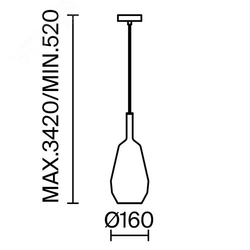 Светильник подвесной Duality E27х1х60W Черный - фото 4