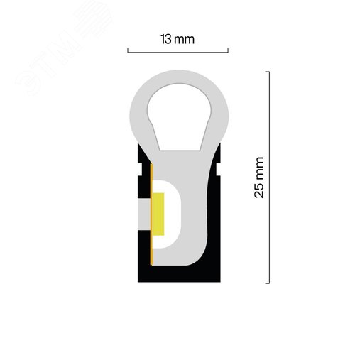 Неон гибкий 25x13 220В 8Вт/м 4000K IP65 50м 201231 - фото 8