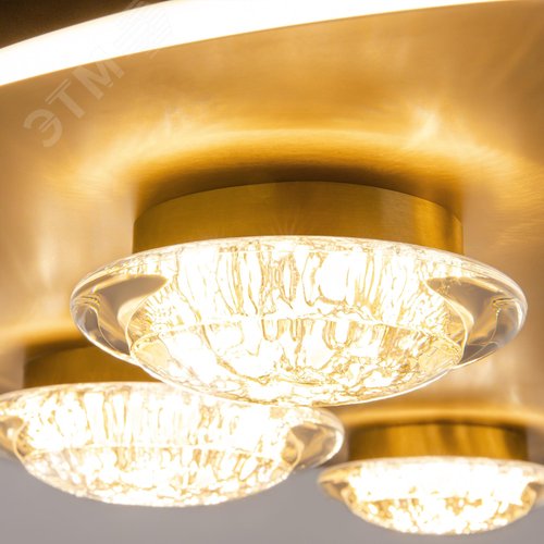 Светильник потолочный Pharao LED 56W Черный и Латунь - фото 7