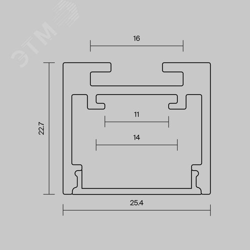 Профиль алюминиевый накладной-подвесной 25x22 (Черный, 2 м), ALM-2522-B-2M - фото 5