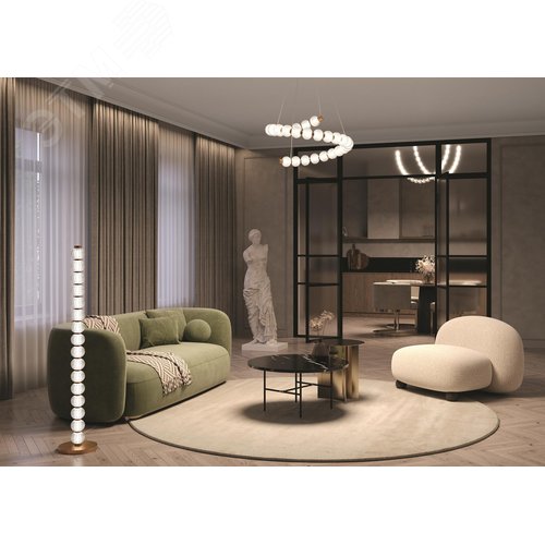 Светильник напольный (торшер) Amulet LED 33W Золото - фото 6