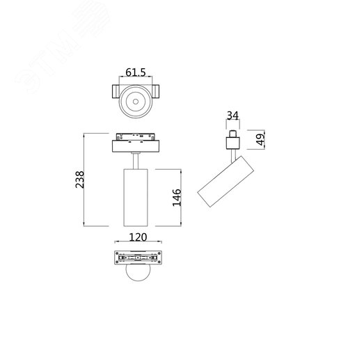 Светильник трековый Focus Led S35 4000K 18Вт 24 град - фото 4
