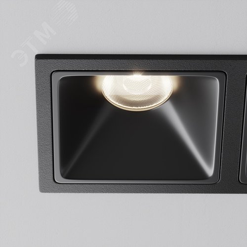 Светильник встраиваемый Downlight Alfa LED 4000K 10Вт 50 град IP20 CRI90 Черный двойной квадрат 52х126х65мм 2040Лм - фото 6