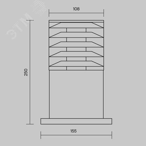 Светильник ландшафтный Outdoor Bronx IP 54 E27х1х60W Серый - фото 7