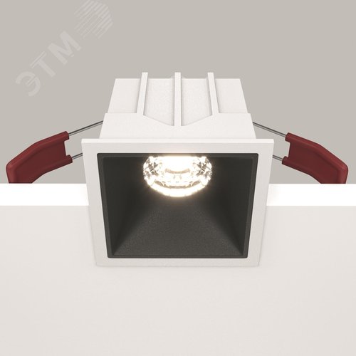 Светильник встраиваемый Downlight Alfa LED 4000K 10Вт 36 град IP20 CRI90 Бело-черный квадрат 52х65х65мм 500Лм - фото 4
