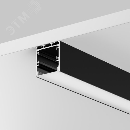 Профиль алюминиевый накладной-подвесной 35x35 (Черный, 2 м), ALM-3535BT-B-2M - фото 3