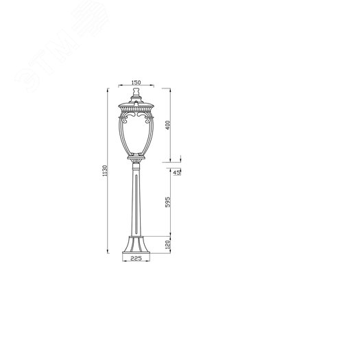 Светильник ландшафтный Outdoor Fleur IP 44 E27х1х60W Черный с Золотом - фото 7