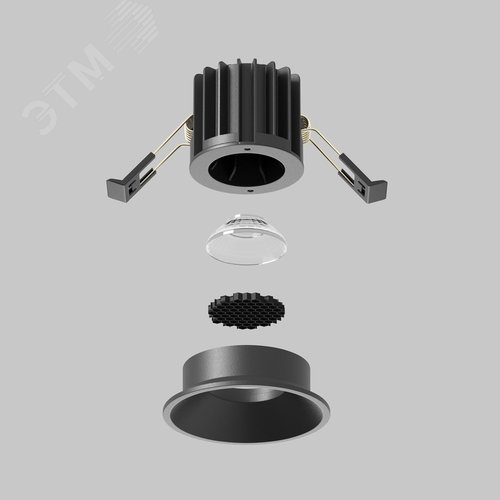Светильник встраиваемый Round DL058-7W4K-B Черный - фото 8
