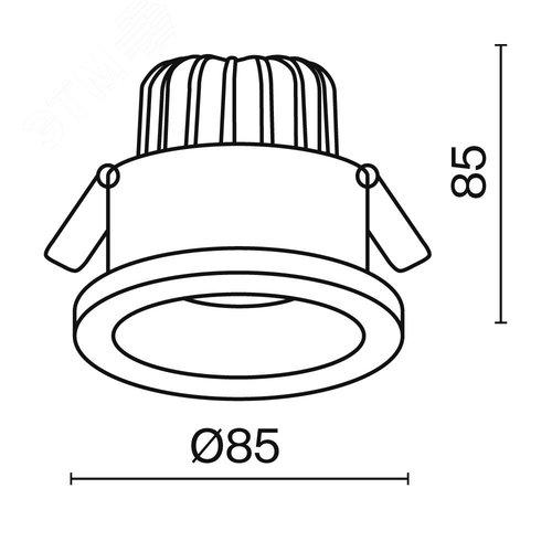 Светильник встраиваемый LED Zoom 4000K 1x12Вт 60 град IP65 белый круглый - фото 6