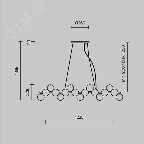 Светильник подвесной Dallas G9х25х28W Черный - фото 6