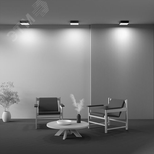 Светильник потолочный накладной LED Zon 4000K 24W 120 град черный квадрат - фото 5