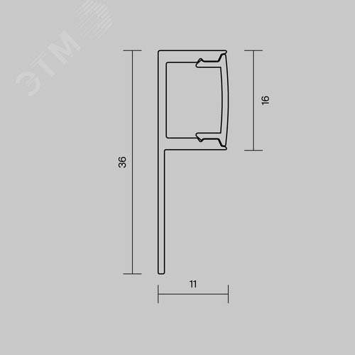 Профиль алюминиевый встраиваемый ALM-3611-S-2M  636001 - фото 6