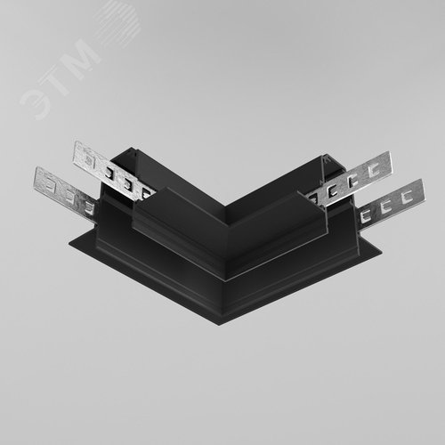 Коннектор угловой Exility встраиваемый под ГКЛ 12,5мм черный - фото 3