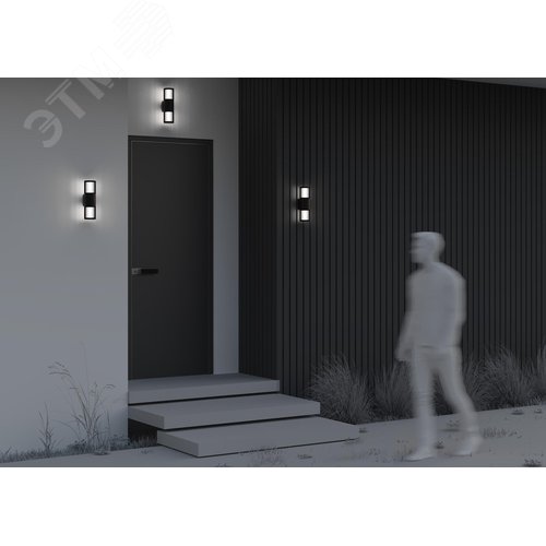 Светильник настенный (бра) Outdoor Alura IP 54 E27х2х35W Графит - фото 7