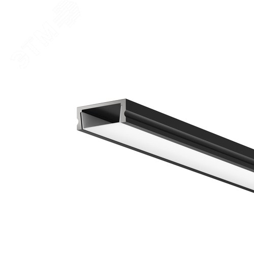 Профиль алюминиевый накладной 15x6 (Черный, 2 м), ALM-001-B-2M - фото 1