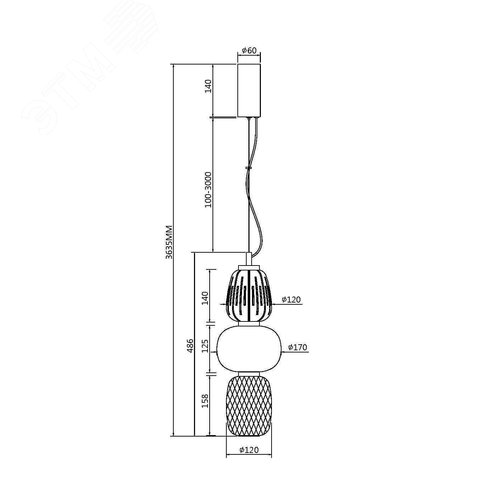 Светильник подвесной Pattern LED 28W Хром - фото 7