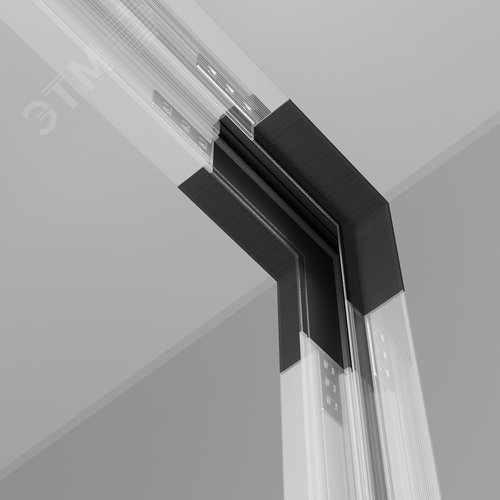 Коннектор угловой внутренний Exility встраиваемый под ГКЛ 9,5мм черный - фото 6