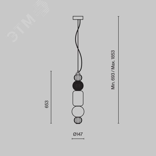 Светильник подвесной Collar LED 35W Хром - фото 3