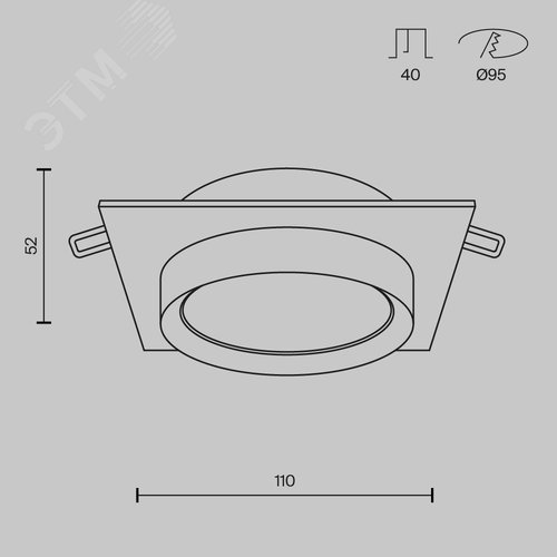 Светильник встраиваемый Hoop Черный - фото 4