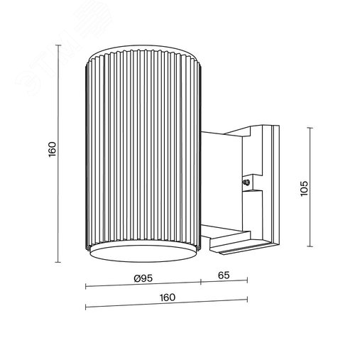 Светильник настенный (бра) Outdoor Rando IP 54 E27х1х60W Серый - фото 5