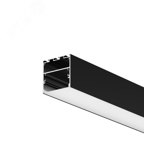 Профиль для LED ленты алюминиевый накладной-подвесной 50x50 (Черный, 2 м) ALM-5050T-B-2M - фото 1