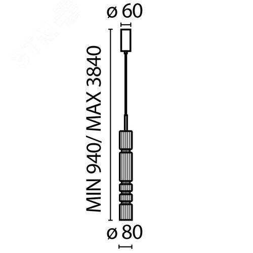 Светильник подвесной Ordo LED 8W Черный - фото 4
