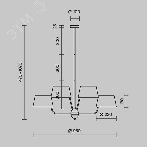 Светильник подвесной Modesto E14х8х40W Черный - фото 6