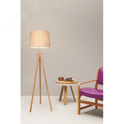 Светильник напольный (торшер) Calvin E27х1х60W Бежевый - фото 5