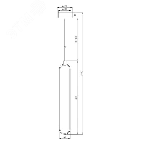 Светильник подвесной Chain LED 17W Никель - фото 2