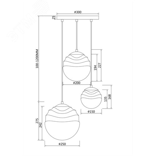 Светильник подвесной Maytoni P074PL-03N Никель - фото 4