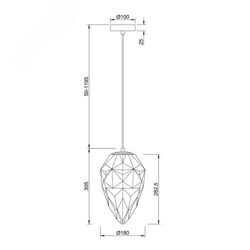 Светильник подвесной Globo E27х1х40W Хром - фото 2