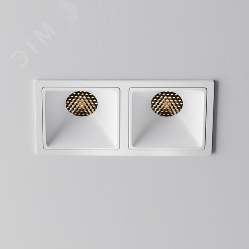 Светильник встраиваемый Downlight Alfa LED 3000K 10Вт 50 град IP20 CRI90 Белый двойной квадрат 52х126х65мм 1950Лм - фото 4