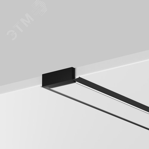 Профиль алюминиевый встраиваемый с накладным фланцем 22x6 (Черный, 2 м), ALM-004-B-2M - фото 2