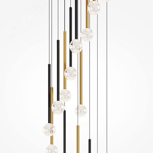 Светильник подвесной Bubble dream LED 51W Черный и Латунь - фото 3