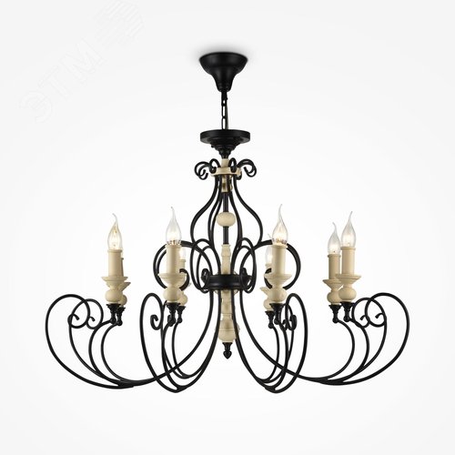 Люстра Karina E14х8х60W Черный - фото 2