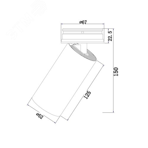 Светильник потолочный FOCUS LED LED 12W Черный - фото 2