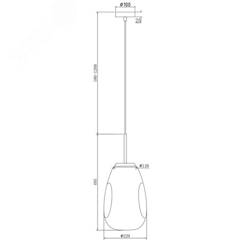 Светильник подвесной Mabell E27х1х60W Золото - фото 4