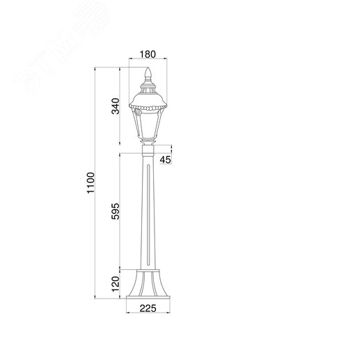 Светильник ландшафтный Outdoor Goiri IP 44 E27х1х60W Бронза Антик - фото 3