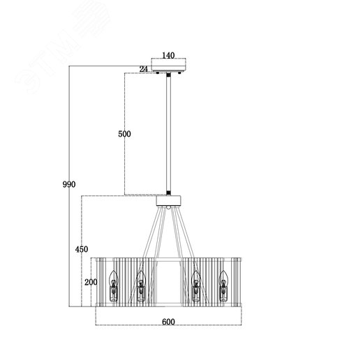 Светильник подвесной Maytoni MOD087PL-06G Золото - фото 6
