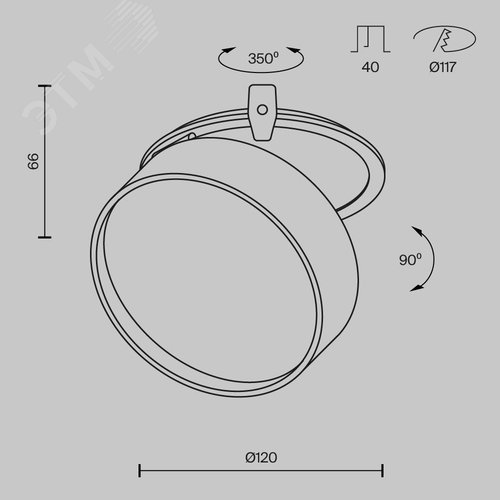 Светильник встраиваемый Onda DL024-18W3K-BMG Черный - фото 6