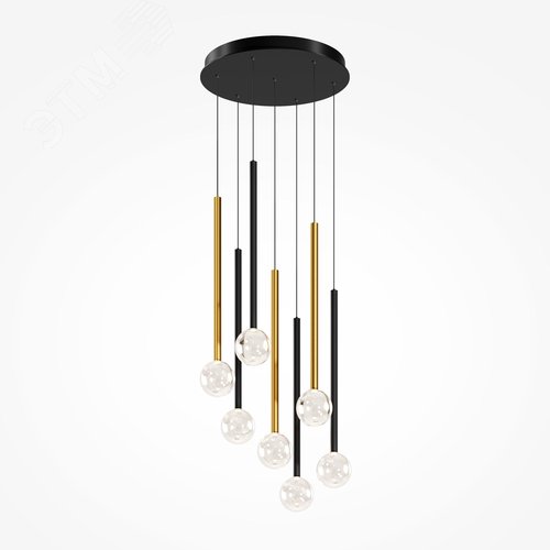Светильник подвесной Bubble dream LED 23W Черный и Латунь - фото 4