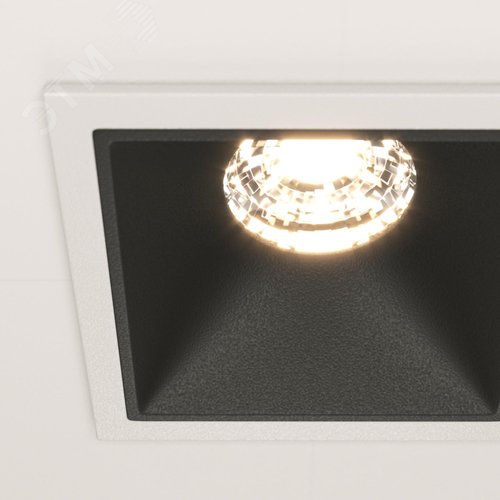 Светильник встраиваемый Downlight Alfa LED 3000K 10Вт 36 град IP20 CRI90 Бело-черный квадрат 52х65х65мм 450Лм - фото 3