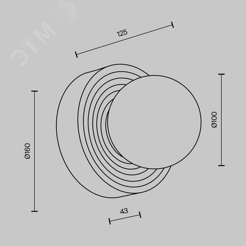 Светильник настенный (бра) Maytoni MOD403WL-01BG1 Бежевый - фото 5